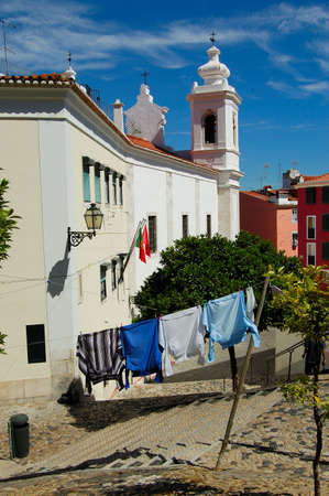 close in a rope, historical part of lisbonの写真素材