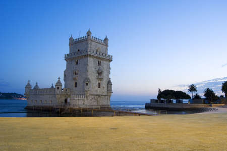 Torre de Belém is one of the most important monument of the city of lisbon, situated near the tagus river のeditorial素材