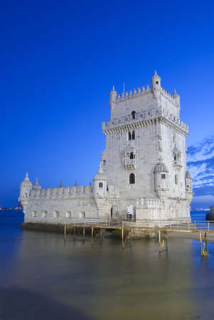 Torre de Belém is one of the most important monument of the city of lisbon, situated near the tagus river のeditorial素材