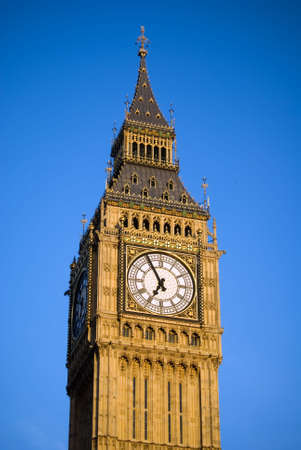 close up of the big ben with blue sky 