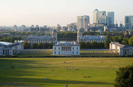 top view from greenwich of the canary wharfの写真素材