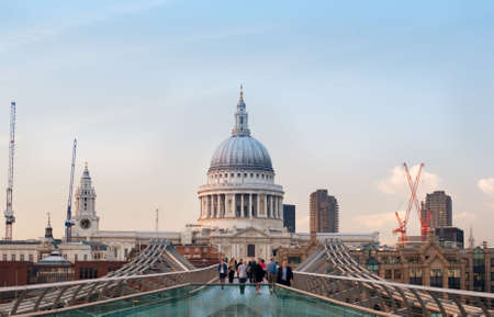 Millennium Bridge and St Paul cathedral end of the day
の写真素材