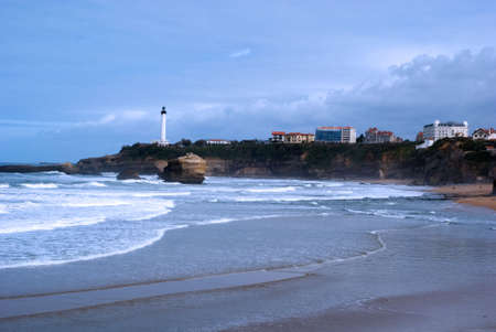 This is the main Biarritz Beach in Basque country (France)の写真素材
