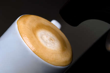 close up of a hot cup of coffee