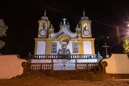 Tiradentes, Minas Gerais, Brazil - November 05, 2020: Matriz de Santo Antonio Church, Colonial city of Tiradentes, Minas Gerais state, Brazilのeditorial素材