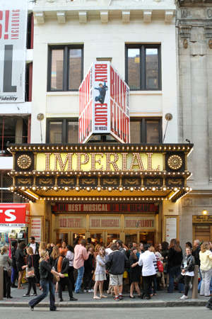 New York, New York, United States - April 14, 2011: Entrance to the Imperial Theater on Broadway in New York.のeditorial素材
