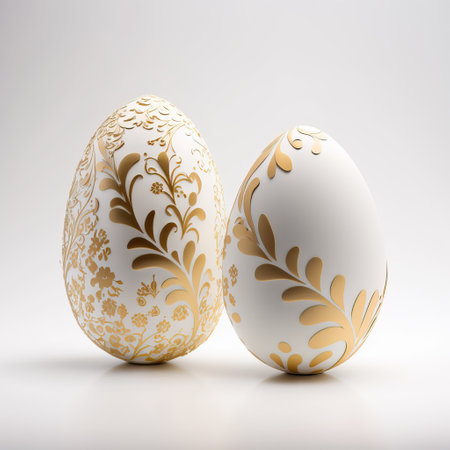 Handmade and decorative Easter egg with texture and painting in resin, marble, stone and chocolate. Details and volumes.の素材