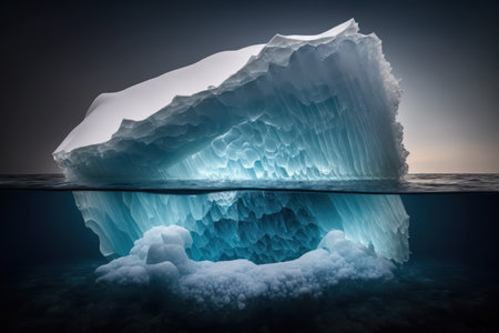 A beautiful and large Iceberg in the sea of the Antarctic Peninsulaの素材