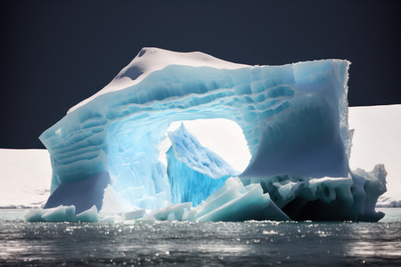 A beautiful and large Iceberg in the sea of the Antarctic Peninsulaの素材