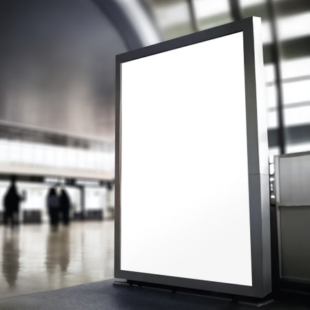 Billboard advertising mockup, airport backgroundの写真素材