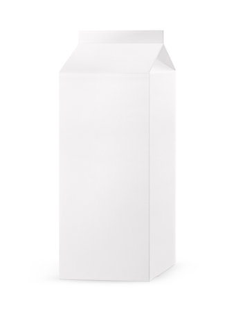 Blank Milk Cartoon Pack Mockup Isolated on a White Backgroundの写真素材