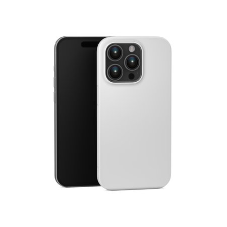 Blank cellphone case white for phone, isolated on a white backgroundの写真素材