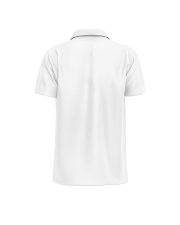 Blank Polo T-Shirt Back View Mockup natural shape on invisible mannequin, for your design mockup for print, isolated on white background.の写真素材