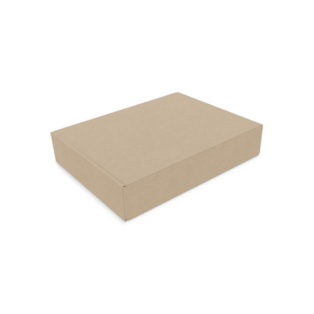 Kraft box template isolated on a white backgroundの写真素材