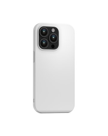 Blank cellphone case white for phone, isolated on a white backgroundの写真素材