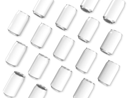 Blank White Can Mockup, isolated on a white backgroundの写真素材
