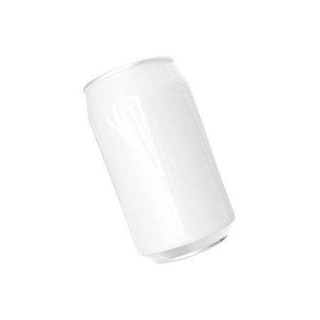 Blank White Can Mockup, isolated on a white backgroundの写真素材