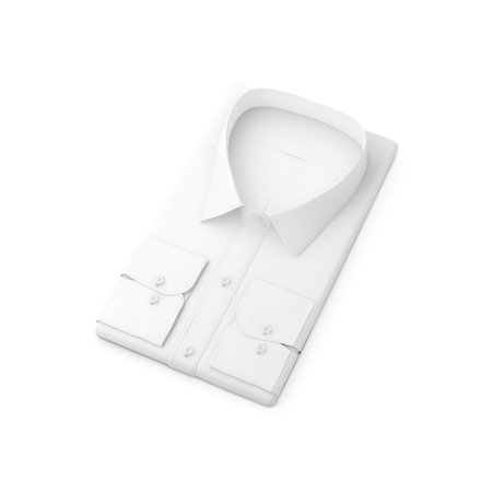 Folded Polo Shirt Blank White Collar Isolated on a white Backgroundの写真素材