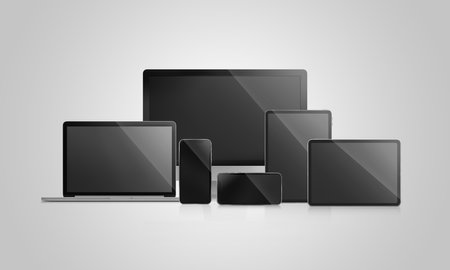 Blank Devices isolated in a white backgroundの写真素材