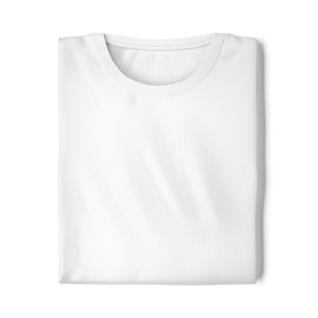 Blank Folded T-Shirt Mockup isolated on a White Backgroundの写真素材