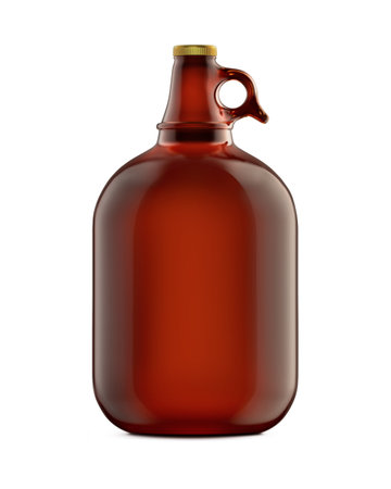 Brown Blank Growler template isolated on a white backgroundの写真素材