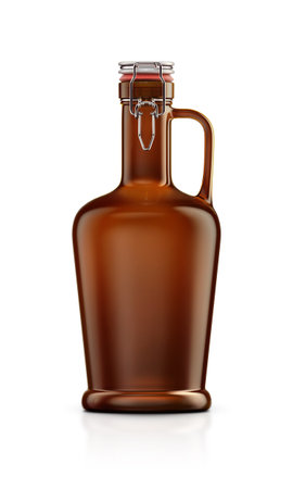 Brown Blank Growler template isolated on a white backgroundの写真素材