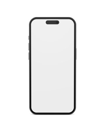 Blank White Phone Template isolated on a White Backgroundの写真素材