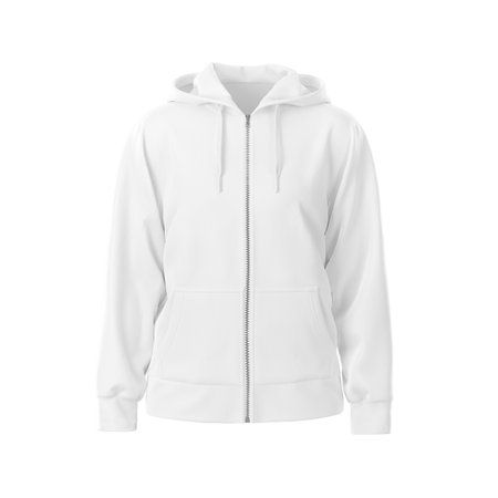 Blank Front View Hoodie White mockup natural shape invisible mannequin isolated on a white backgroundの写真素材