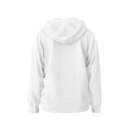 Blank Back View Hoodie White mockup natural shape invisible mannequin isolated on a white backgroundの写真素材