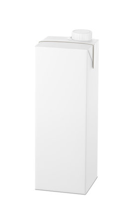 white juice box blank isolated template on a white backgroundの写真素材