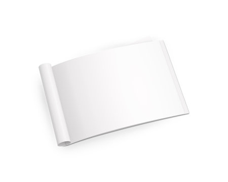 Blank White landscape brochure open isolated on a white background templateの写真素材
