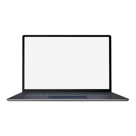 White blank laptop template isolated on a white backgroundの写真素材