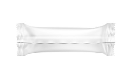 Matte Blank White Snack Template isolated on a White Backgroundの写真素材