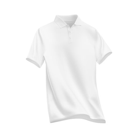 White blank Polo T-shirt template, natural shape, for your design mockup for print, isolated on white background.の写真素材