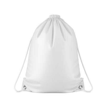 blank sack backpack white template white backgroundの写真素材