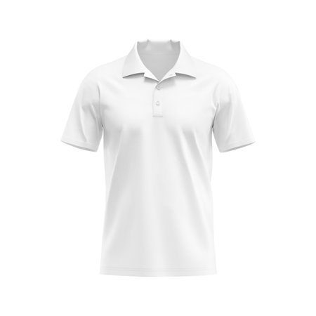 White blank Polo T-shirt template, natural shape on invisible mannequin, for your design mockup for print, isolated on white background.の写真素材