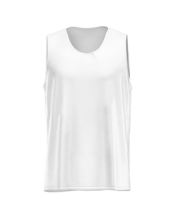 Sleeveless shirt blank, natural shape on invisible mannequin, for your design mockup for print, isolated on a white backgroundの写真素材