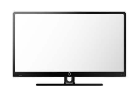 Blank television template isolated on a white backgroundの写真素材
