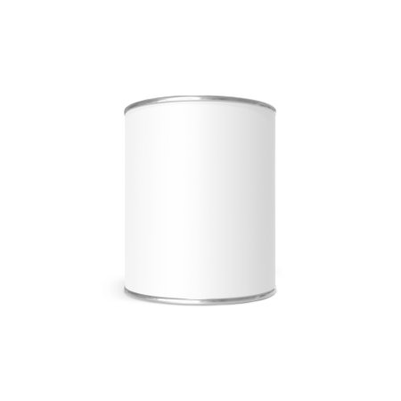 blank metal can template isolated on a white backgroundの写真素材