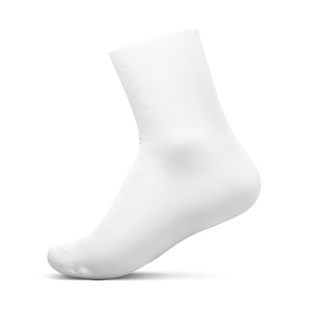 blank white socks invisible mannequin template on a white backgroundの写真素材