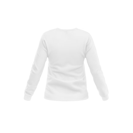 Blank Woman White Long Sleeve T-Shirt template isolated on a white backgroundの写真素材
