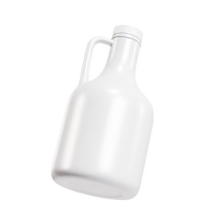 An image of a blank ceramic bottle isolated on a white backgroundの写真素材