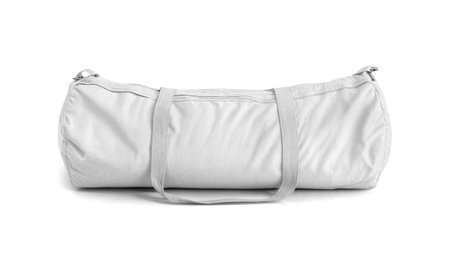 An image of a White Duffle Bag isolated on a white backgroundの写真素材