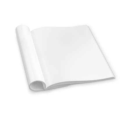 An image of a Folded Page Magazine isolated on a white backgroundの写真素材