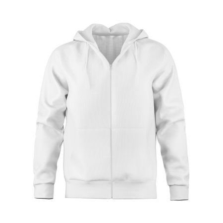 An image of a White Hoodie isolated on a white backgroundの写真素材