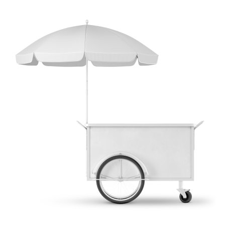 An image of a Food Cart isolated on a white backgroundの写真素材