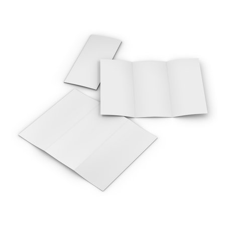 An image of a White Trifold Brochure isolated on a white background