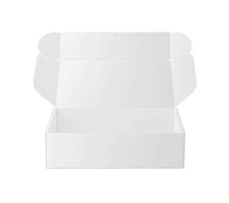 An image of a white Paper Box isolated on a white backgroundの写真素材