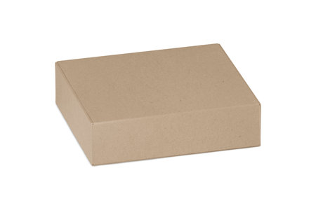An image of a Kraft Box isolated on a white backgroundの写真素材