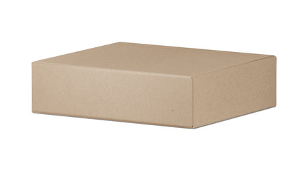 An image of a Kraft Box isolated on a white backgroundの写真素材